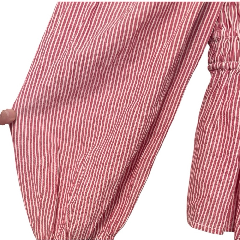 MILLE Ella Top Tango Stripe Tie Front Balloon Sleeve Boho Sz Medium NWT - Picture 9 of 13